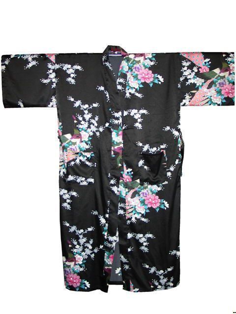 Tang suit chinese style dress comfortable casual robe women's summer sleepwear d1 peacock black