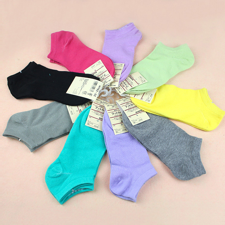 Taobao 2641 solid color invisible socks sock slippers female 100% cotton candy socks 100% cotton socks