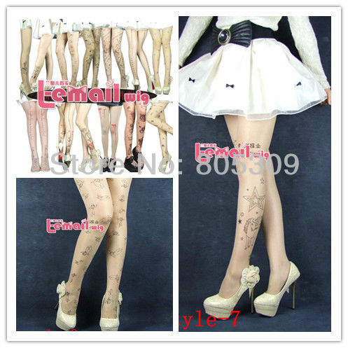 Tattoo stockings woman ultrathin thin leg socks pantyhose MJ43