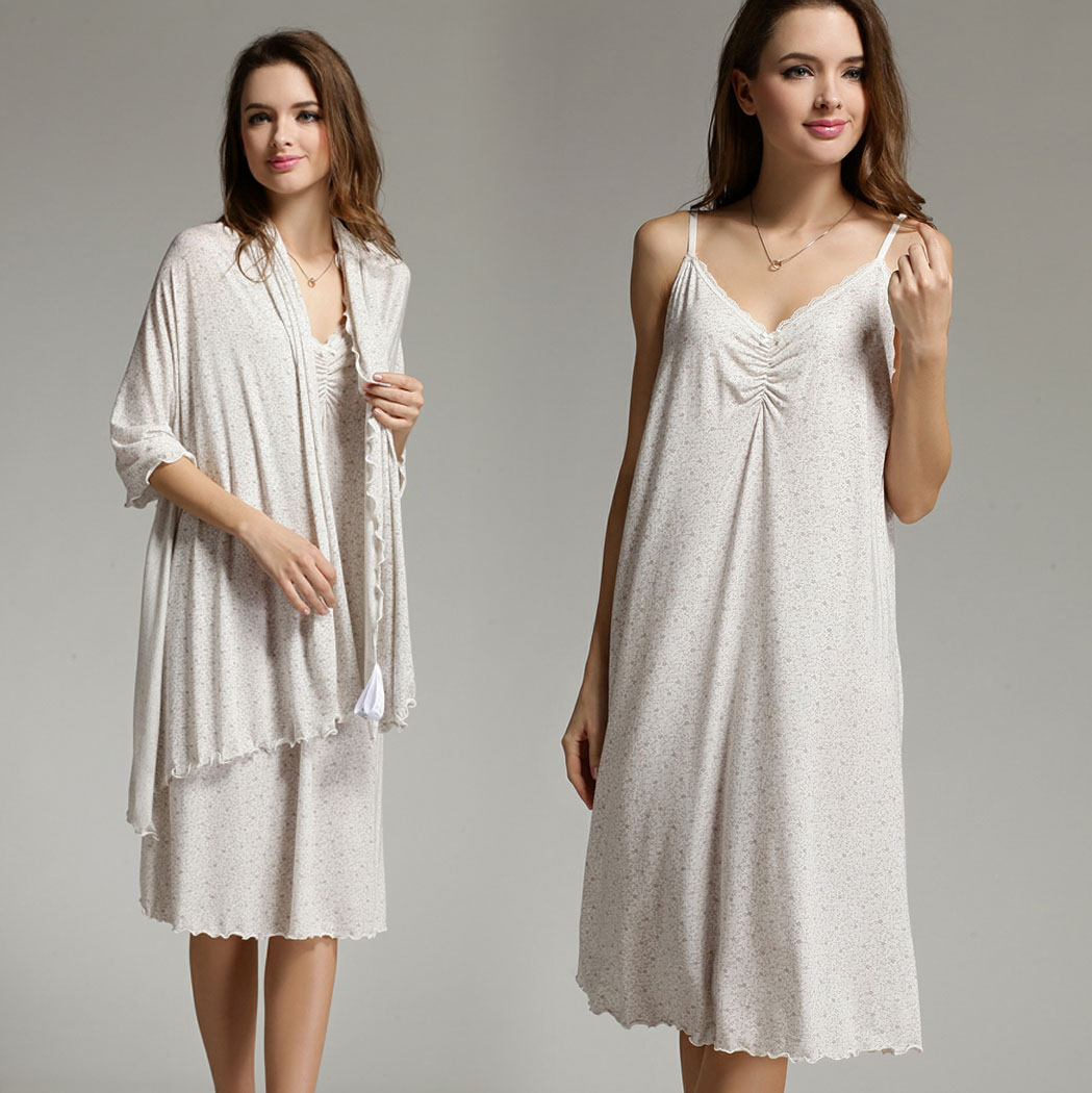 Tcm summer modal cotton spaghetti strap lace sexy nightgown sleepwear plus size plus size cape