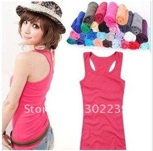 Temperament cotton long tank tops Free shipping quality guarantee Mix Colour ship accept ,hot vest 12pcs/lot A954