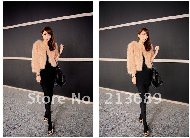 The aristocratic route ostrich fur grass jacket