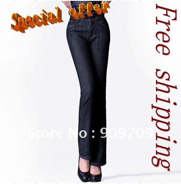 The fall and winter of 2012 big yards high waist cowboy flared trousers+ free shipping