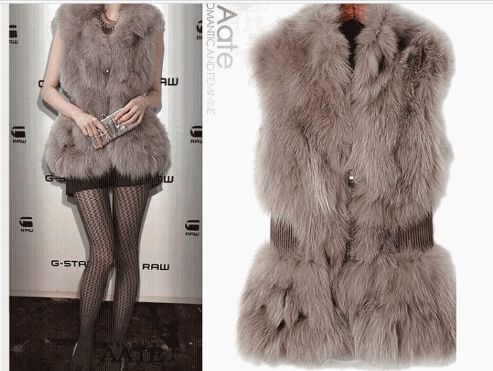 The fox wool cultivate one's morality sheepskin waistcoat 2013 new,Lady PI cao fox wool vest medium style coat