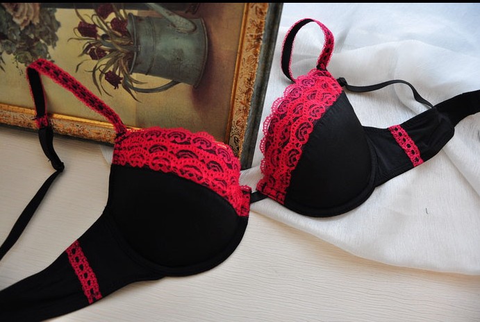 The French foreign trade the single bud silk princess temperament bowknot thin cup bra Free shipping