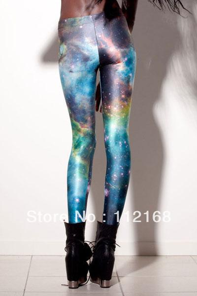 The green printing stovepipe package hip Leggings 79091