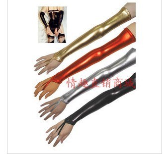 The high elastic adhesive gloves finger sets of sex toys patent leather gloves  free shipping