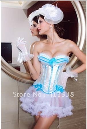 The Intimate Lover / Body dark blue stripes palace corset girdle waist clip vest 5100