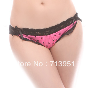 The Korean version the sweet ocean demeanor Bow lace comfort Ms. sexy Bottom low rise briefs