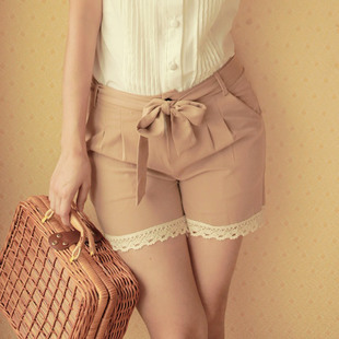 The Lace khaki new shorts HoneyWeb ladies summer shorts bare color Slim was thin