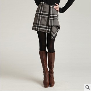 The lattice peplum mini skirt fashion leather  Skirt