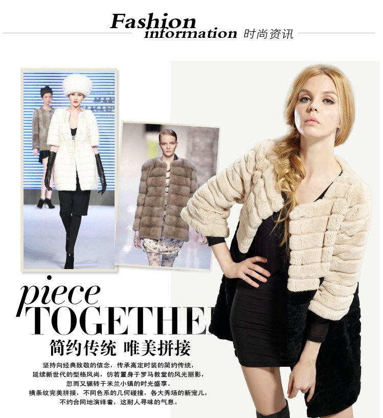 The new 2012 female Rex rabbit fur coat of long winter fur coat