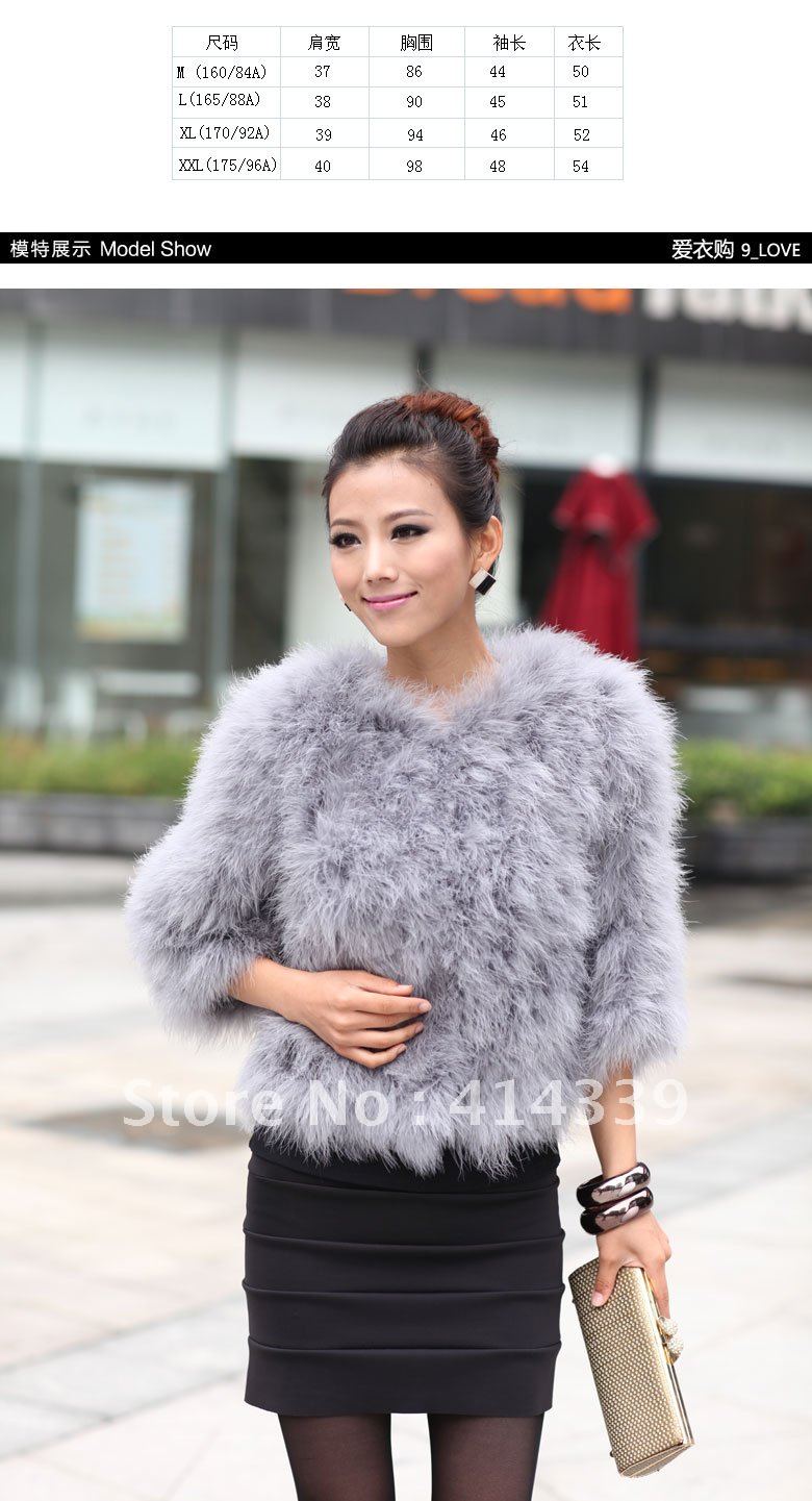 The new 2012 ostrich hair/fire feather brief paragraph special fur coat