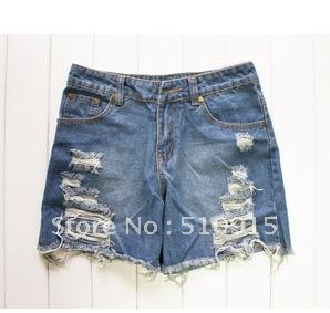 The new 2012 women's fashion new spring clothing han do old torn summer bull-puncher hot pants/short KuQun wholesale