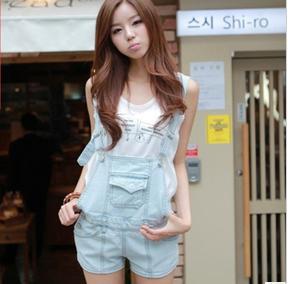 The new 2013 han edition tide lovely leisure show thin denim straps suspenders female conjoined at the summer  good quality