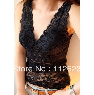 The new 2013 / take bra sexy v-neck low-cut full lace vest harness/render unlined upper garment wholesale free shipping