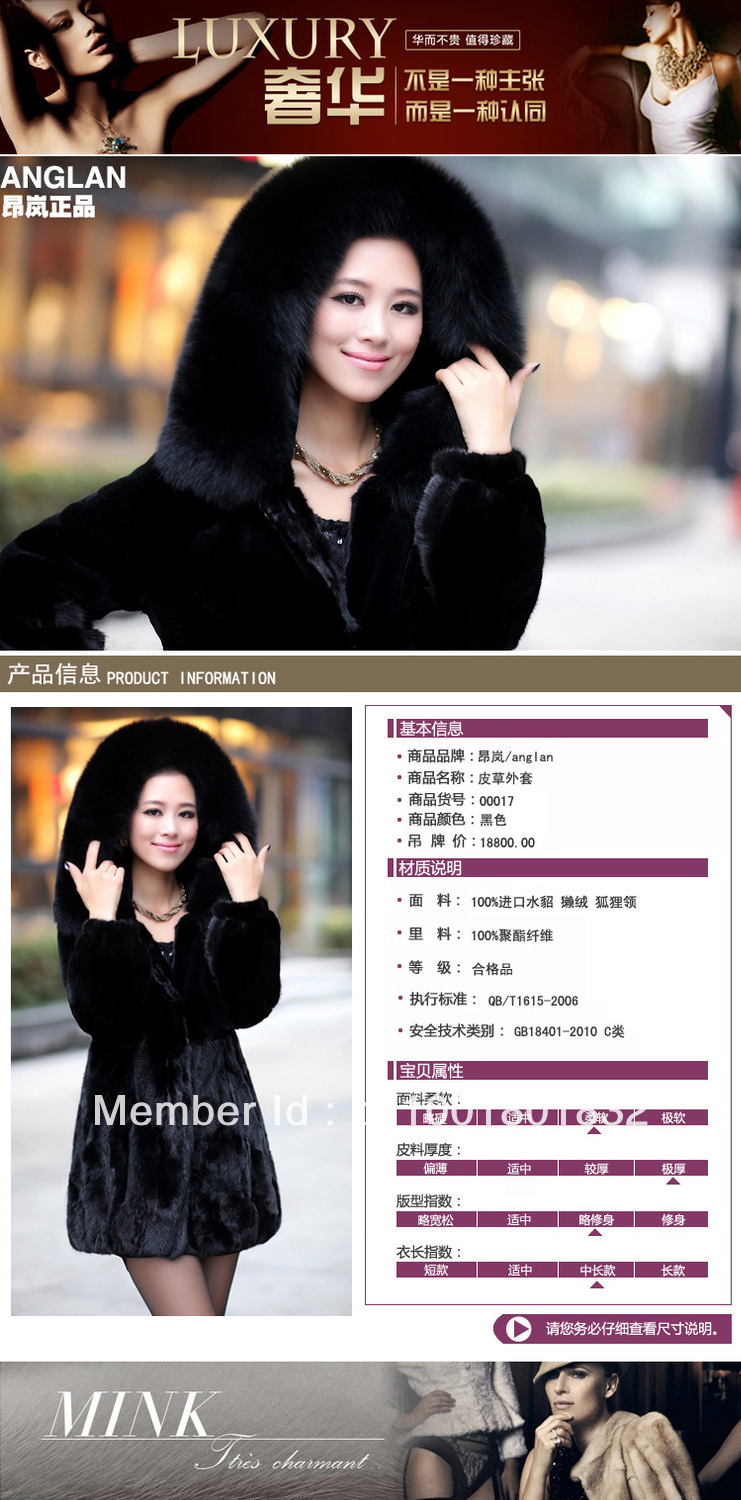 The new 2013 whole female mink fur coat in long mink fur mink