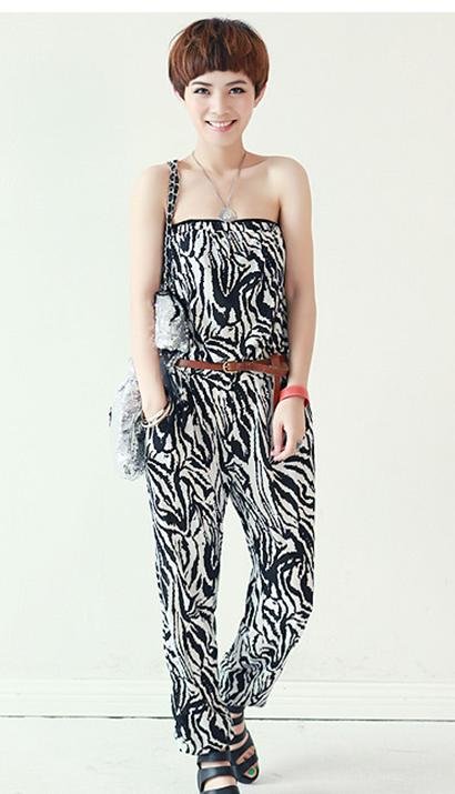 The new fashion handsome high-end zebra grain wiping a bosom conjoined twins pants female bag the post