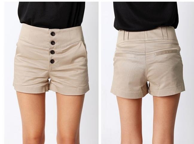 The new high waist fashion show thin shorts leisure suit shorts increase code female trousers