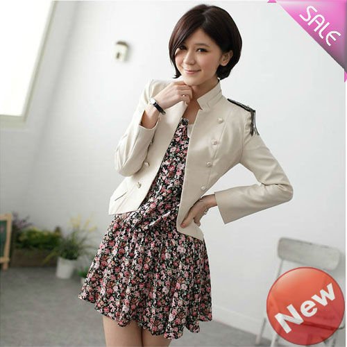 The new Korean style women's self-cultivation with badges suit free shipping 1pcs/lot wholesale 20120418