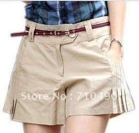 The new spring and summer pressure plait tall waist skirts pants shorts hot pants female trousers