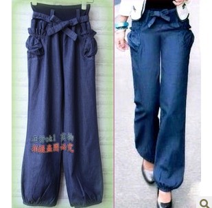 The new spring clothing large size jeans bloomers leisure  thin harlan pants slacks + Free shipping