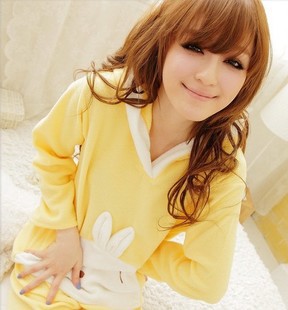 The rascal rabbit sleepwear elegant at home service set sleepwear lounge autumn and winter female free shipping retail