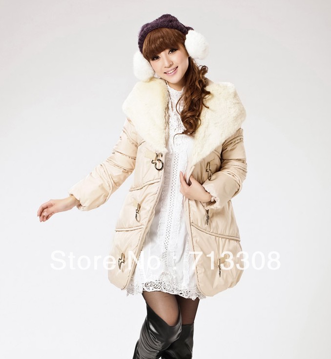 The real animal fur heavy hair brought cultivate one's morality medium style upset down jacket warm coat