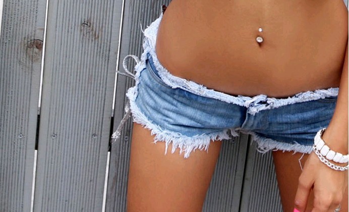 The sexy babes the side straps hipster denim shorts, free shipping (No. SLA004)