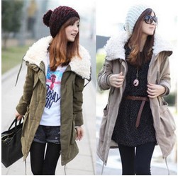 The Simple Design Style winter lamb hair thicker the large lapel coat