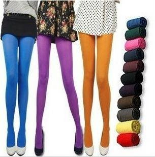 The spring and autumn Korean single colourful velvet candy Pantyhose Stockings