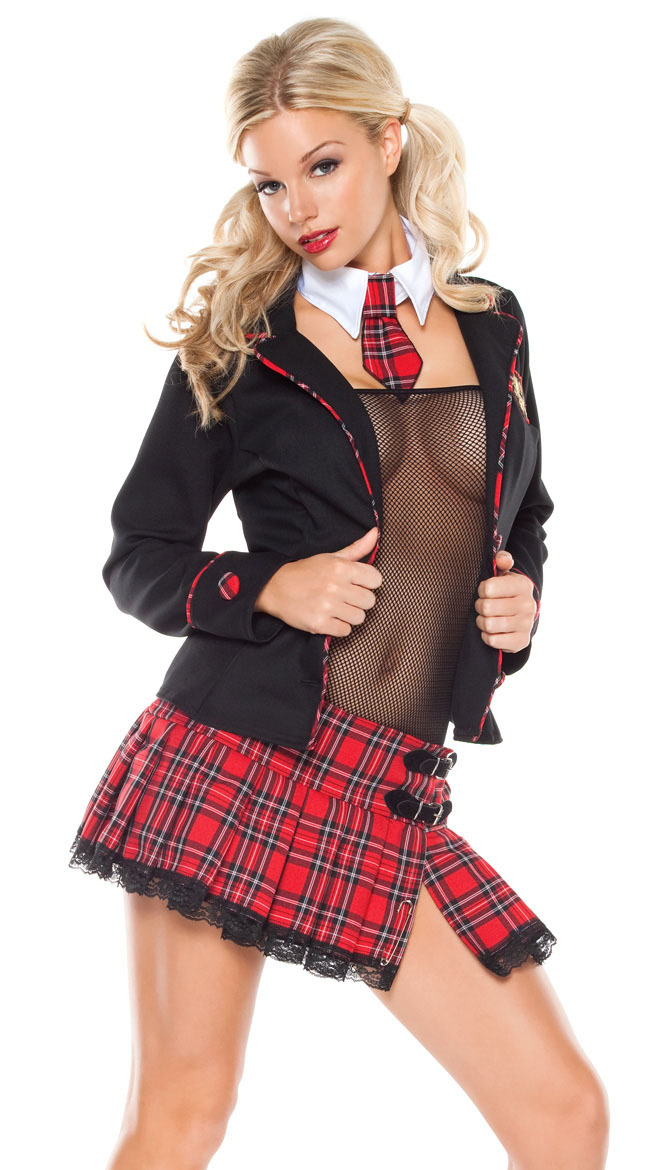 The temptation of uniforms 5209 top skirt fishenet