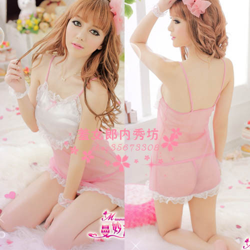 The temptation to lace princess nightgown lingerie sexy nightgown transparent usuginu lace sleepwear 7718