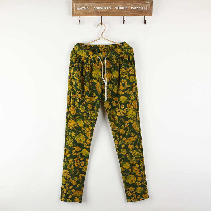 The trend of the flowers women's trousers 100% cotton pajama pants casual skinny pants comfortable lounge pants