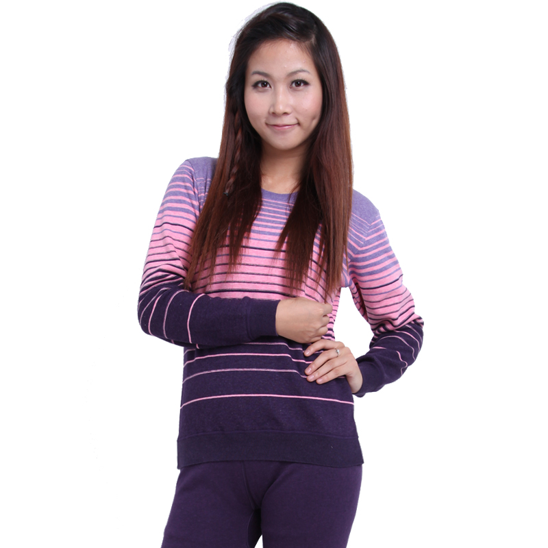 Thermal underwear female casual o-neck plus velvet thickening underwear long johns long johns set 21057