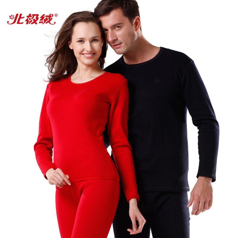 Thermal underwear female thickening plus velvet male gold goatswool women's long johns thermal underwear thermal set