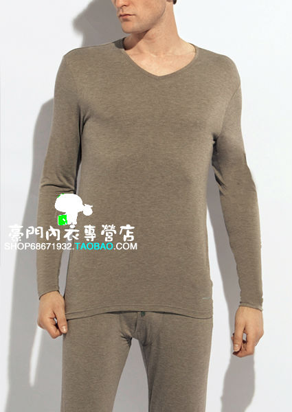 Thermal underwear male elastic V-neck long johns long johns thermal set m37428