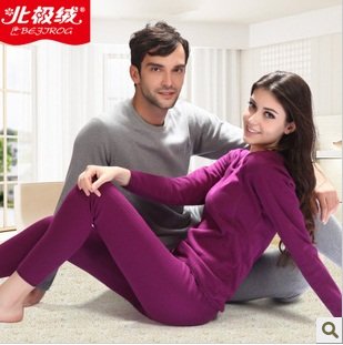 Thermal underwear thickening plus velvet female body shaping male thickening thermal clothing long johns long johns set