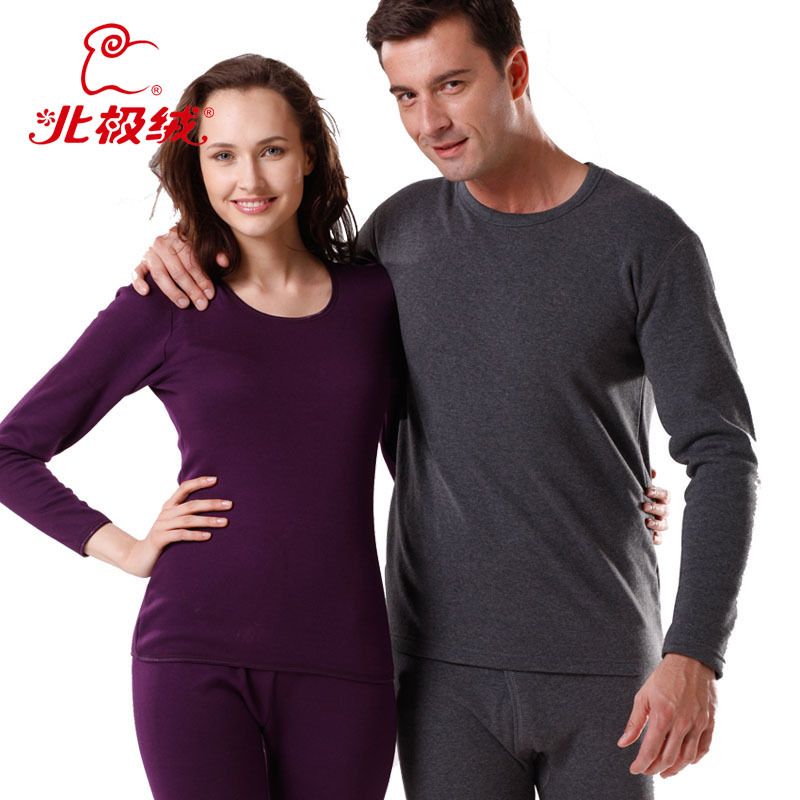 Thermal Underwear Thickening Plus Velvet Male Women's Wool Thickening Thermal Clothing Set