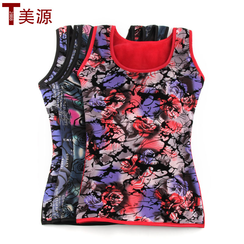 Thermal vest female o-neck thickening plus velvet women's thermal underwear basic thermal top