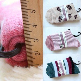 Thick autumn leaves of cotton socks stocking stripe rabbit wool socks towels socks,wolesale &free shipping