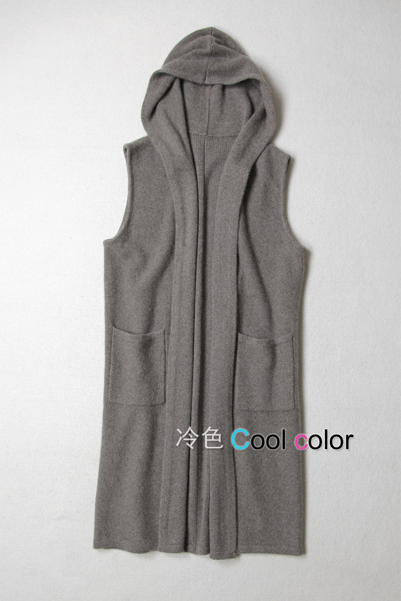 Thick cashmere sweater with a hood big kaross cardigan outerwear