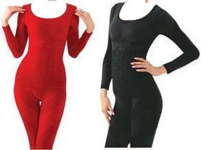 Thick comfortable slimming body shaping tight underwear colored cotton bamboo thermal set