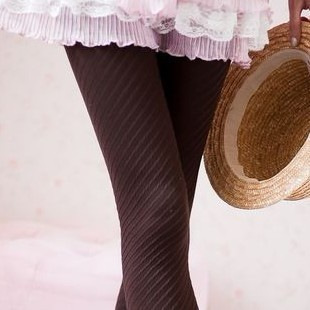 Thick twist step pantyhose stockings female vertical stripe velvet legging spring and autumn