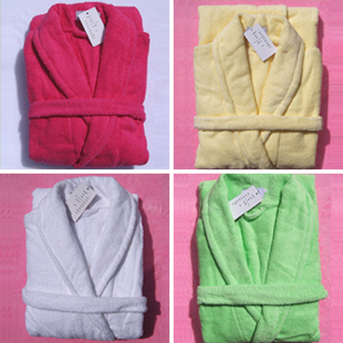 Thickening 100% cotton towel loop pile bathrobe towel bathrobe multicolor