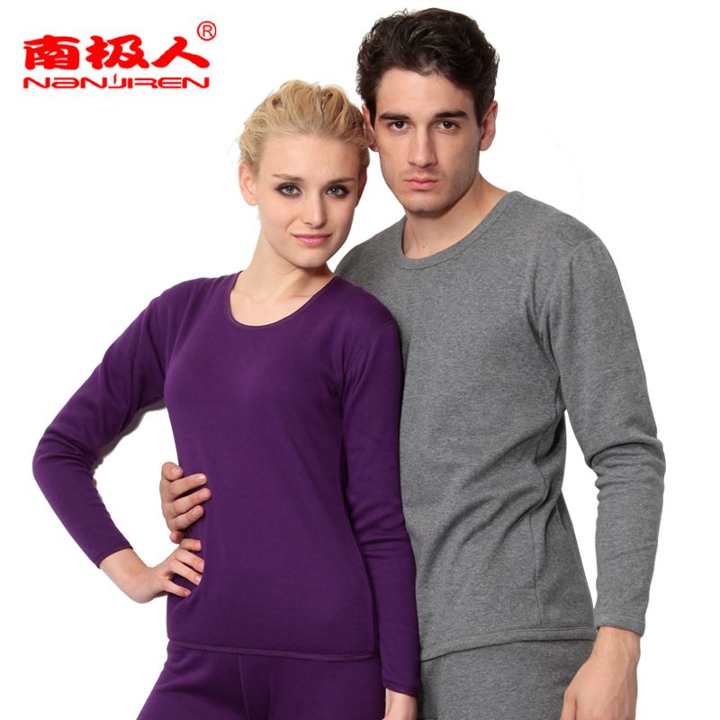 Thickening plus velvet male women's thermal underwear set lovers set long johns