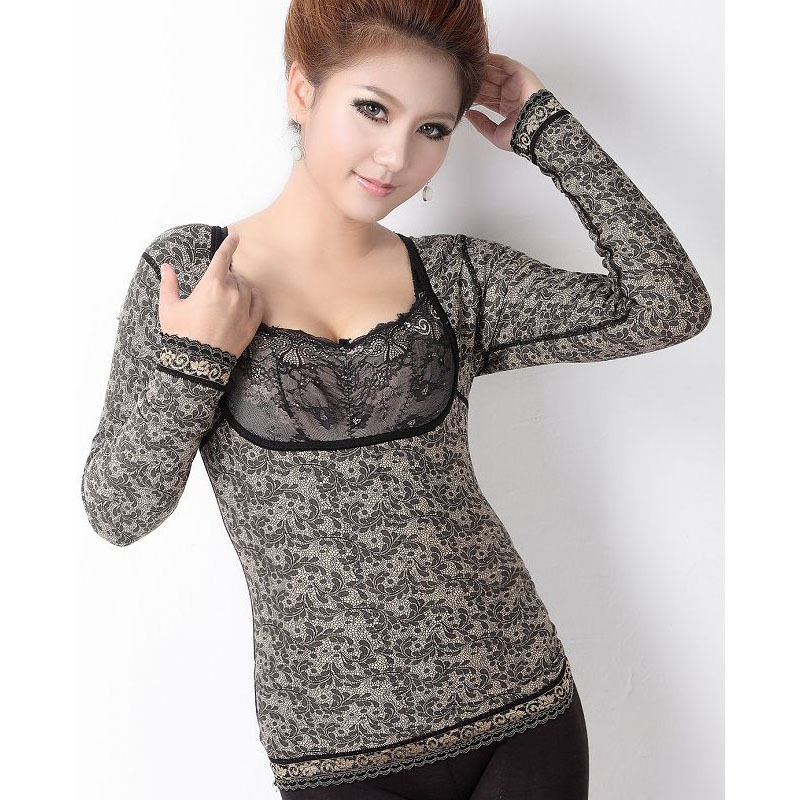 Thickening sheep cashmere thermal shaper long-sleeve thermal underwear beauty care clothing slimming thermal clothing