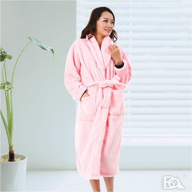 Thickening super soft coral fleece robe bathrobes autumn and winter women's wincey sleepwear