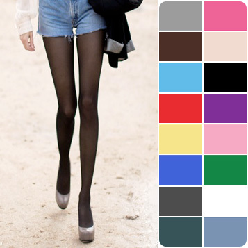 Thin candy color stockings Core-spun Yarn pantyhose stockings