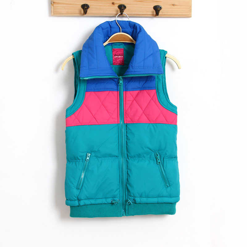 Thin cotton vest color block decoration vest plus size